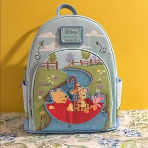 Loungefly X Disney Winnie the Pooh Umbrella Scene Backpack. NWT